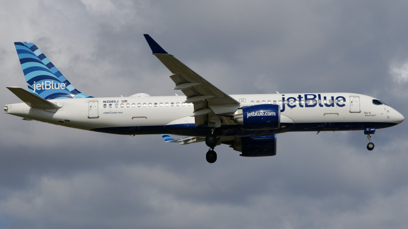 Photo of N3085J - JetBlue Airways Airbus A220-300 at TPA on AeroXplorer Aviation Database