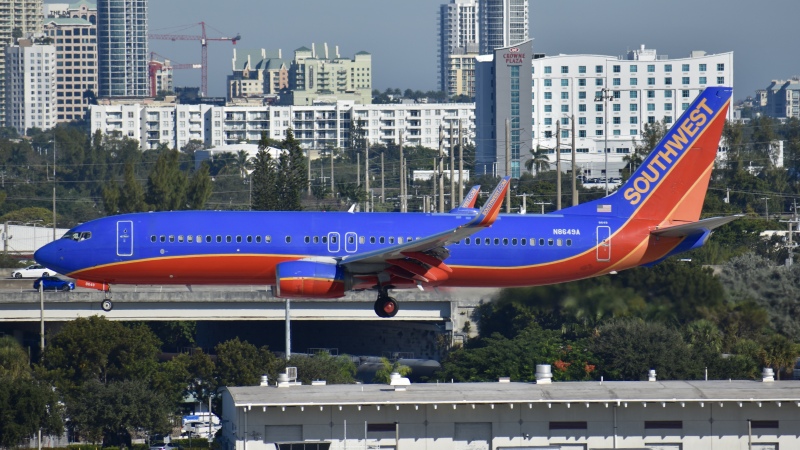 Photo of N8649A - Southwest Airlines Boeing 737-800 at FLL on AeroXplorer Aviation Database
