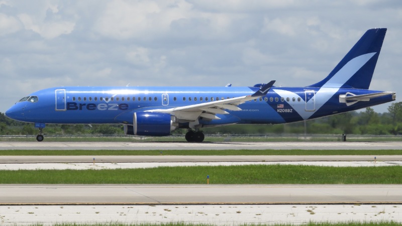 Photo of N208BZ - Breeze Airways Airbus A220-300 at MCO on AeroXplorer Aviation Database