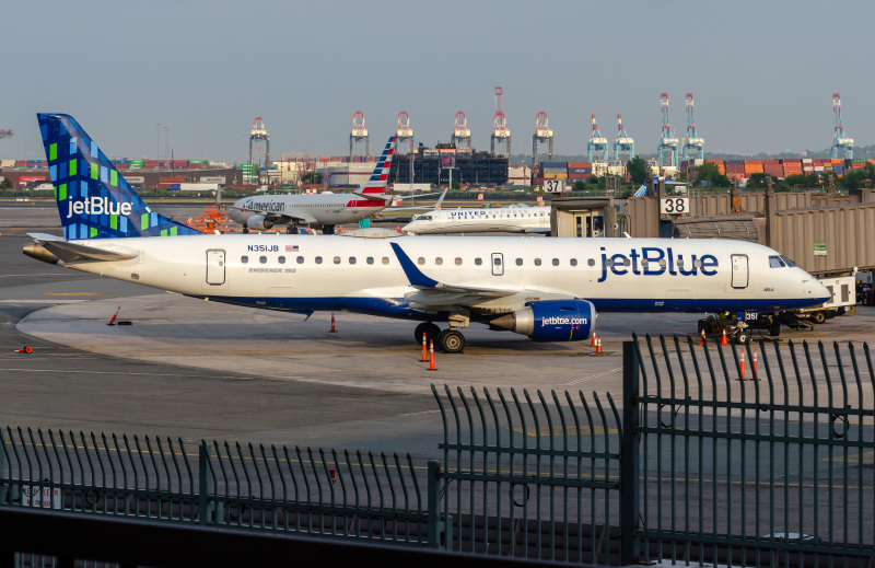 Photo of N351JB - JetBlue Airways Embraer E190 at EWR on AeroXplorer Aviation Database