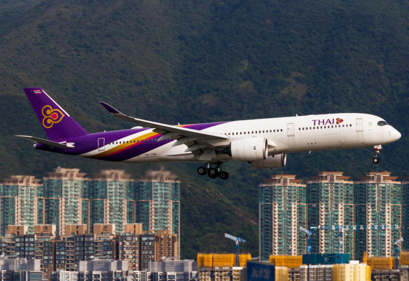 Photo of HS-THH - Thai Airways Airbus A350-900 at HKG on AeroXplorer Aviation Database