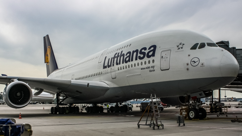 Photo of D-AIMF - Lufthansa Airbus A380-800 at FRA on AeroXplorer Aviation Database
