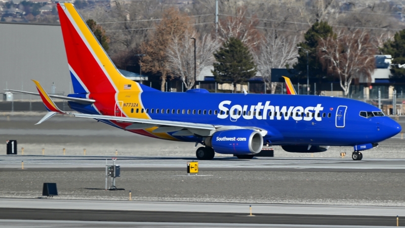 Photo of N7732A - Southwest Airlines Boeing 737-700 at RNO on AeroXplorer Aviation Database