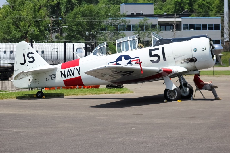 Photo of N8994 - PRIVATE  Raytheon Harvard II  at LUK on AeroXplorer Aviation Database