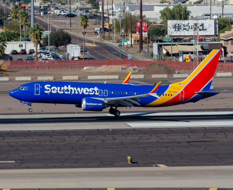 Photo of N8728Q - Southwest Airlines Boeing 737 MAX 8 at PHX on AeroXplorer Aviation Database