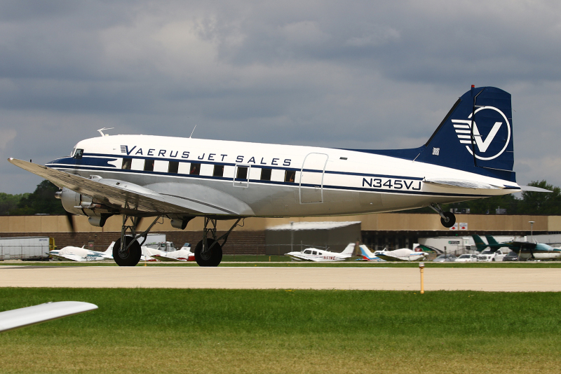 Photo of N345VJ - PRIVATE Douglas DC-3 at OSH on AeroXplorer Aviation Database