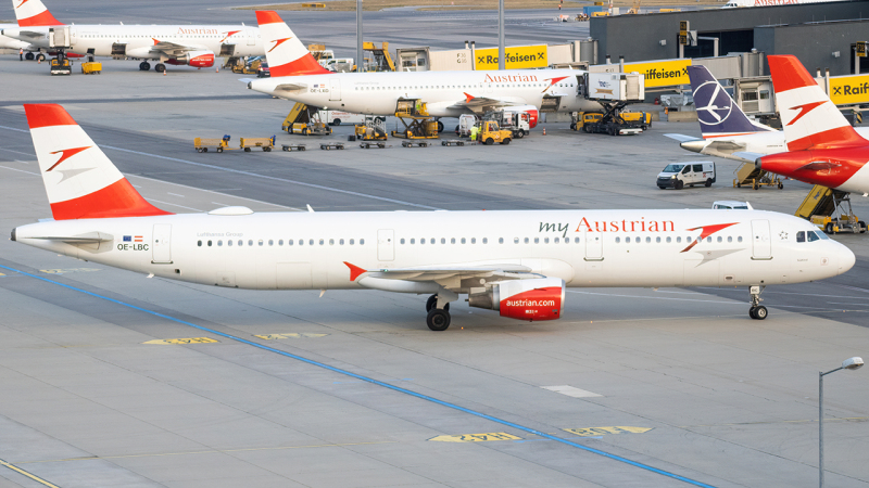 Photo of OE-LBC - Austrian Airlines Airbus A321-200 at VIE on AeroXplorer Aviation Database