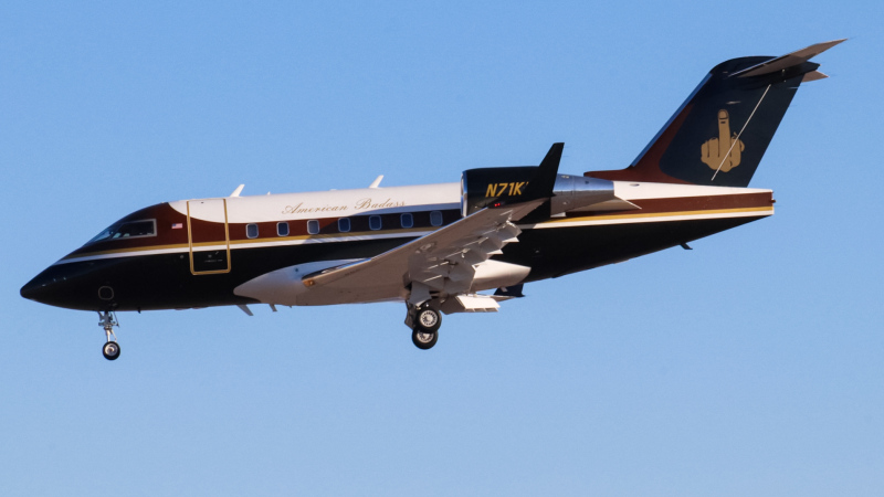 Photo of N71KR  - PRIVATE Bombardier Challenger 601 at LAS on AeroXplorer Aviation Database