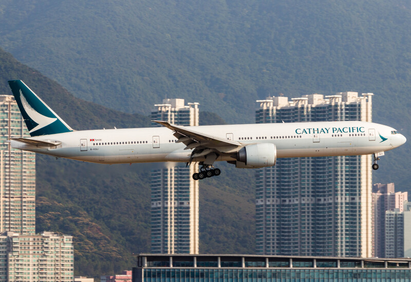 Photo of B-KQJ - Cathay Pacific Boeing 777-300ER at HKG on AeroXplorer Aviation Database