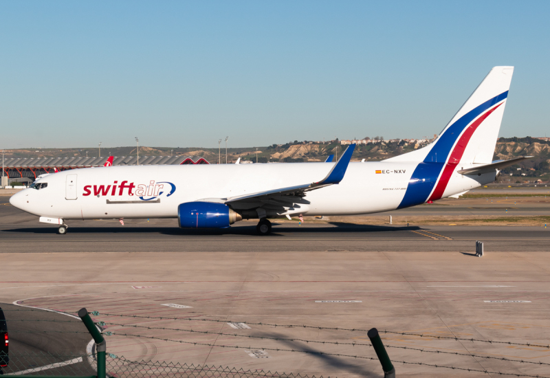 Photo of EC-NXV - Swift Air Boeing 737-800F at MAD on AeroXplorer Aviation Database