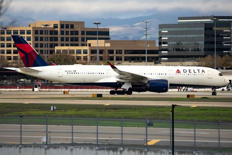 Photo of N575DZ - Delta Airlines Airbus A350-900 at SJC on AeroXplorer Aviation Database