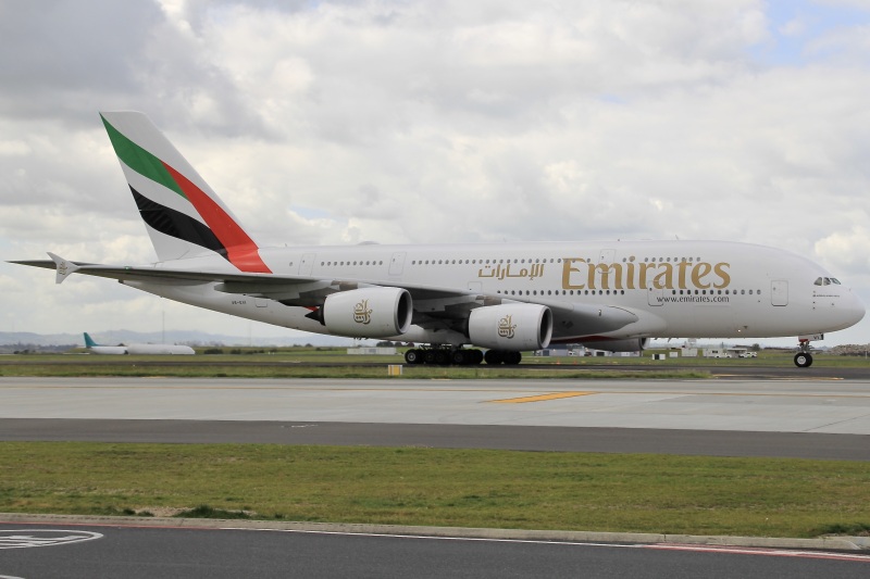 Photo of A6-EVI - Emirates Airbus A380-800 at AKL on AeroXplorer Aviation Database