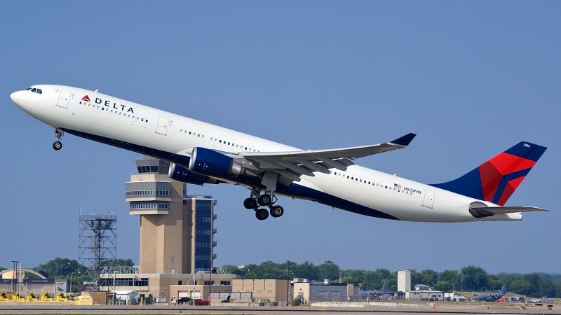 Photo of N823NW - Delta Airlines Airbus A330-300 at MSP on AeroXplorer Aviation Database