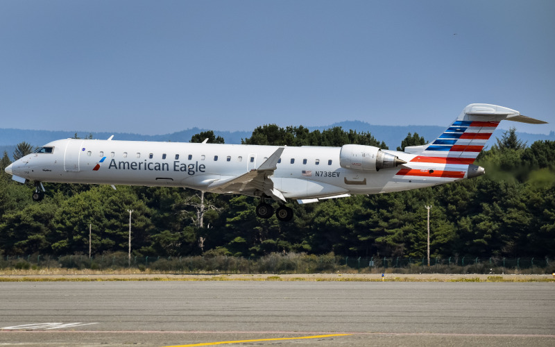 Photo of N738EV - American Eagle Mitsubishi CRJ-700 at ACV on AeroXplorer Aviation Database