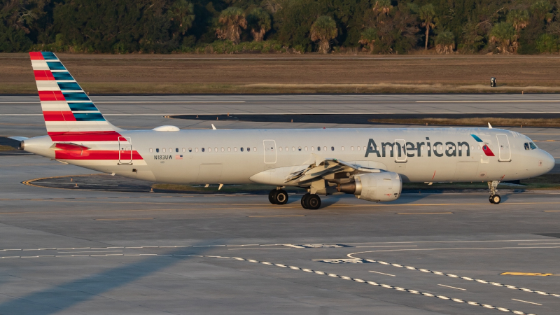 Photo of N183UW  - American Airlines Airbus A321-200 at TPA  on AeroXplorer Aviation Database