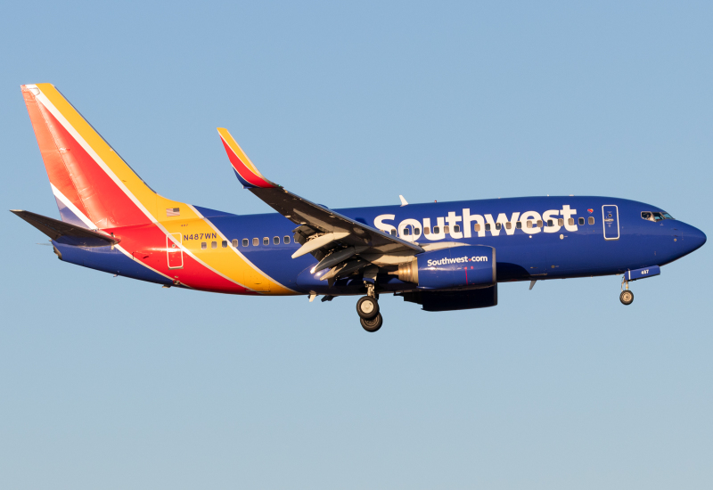 Photo of N487WN - Southwest Airlines Boeing 737-700 at SAT on AeroXplorer Aviation Database