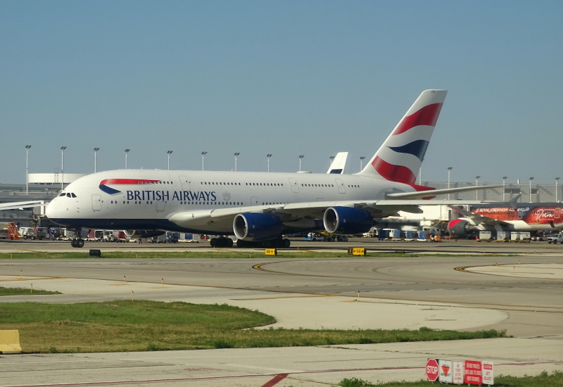 Photo of G-XLEK - British Airways Airbus A380-800 at ORD on AeroXplorer Aviation Database