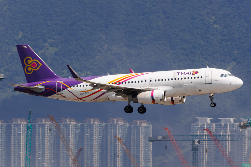 Photo of HS-TXT - Thai Airways Airbus A320 at HKG on AeroXplorer Aviation Database