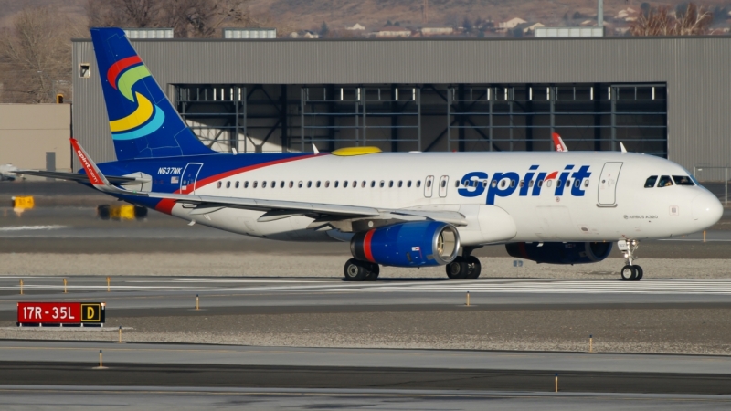 Photo of N637NK - Spirit Airlines Airbus A320 at RNO on AeroXplorer Aviation Database