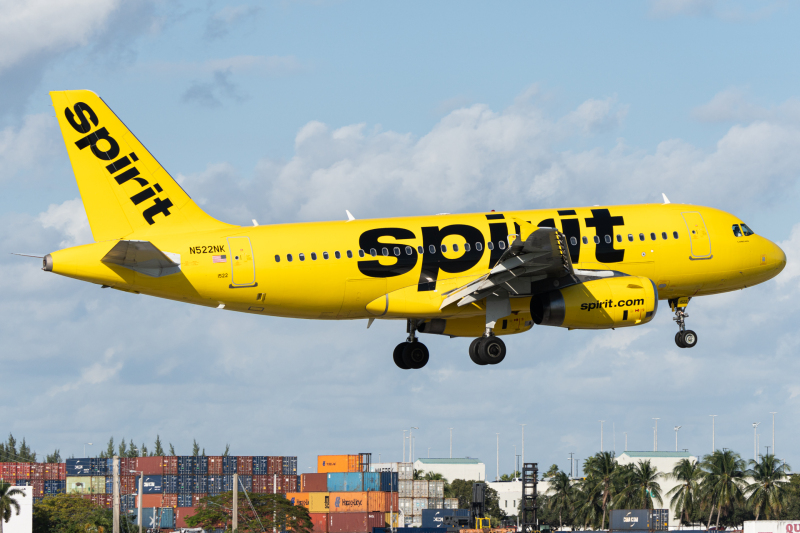 Photo of N522NK - Spirit Airlines Airbus A319 at MIA on AeroXplorer Aviation Database