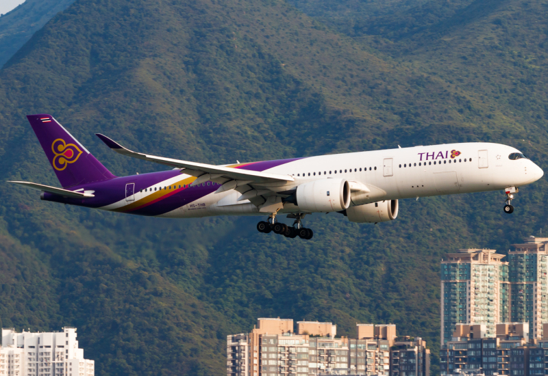 Photo of HS-THB - Thai Airways Airbus A350-900 at HKG on AeroXplorer Aviation Database