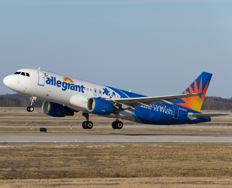 Photo of N218NV - Allegiant Air Airbus A320 at GRR on AeroXplorer Aviation Database