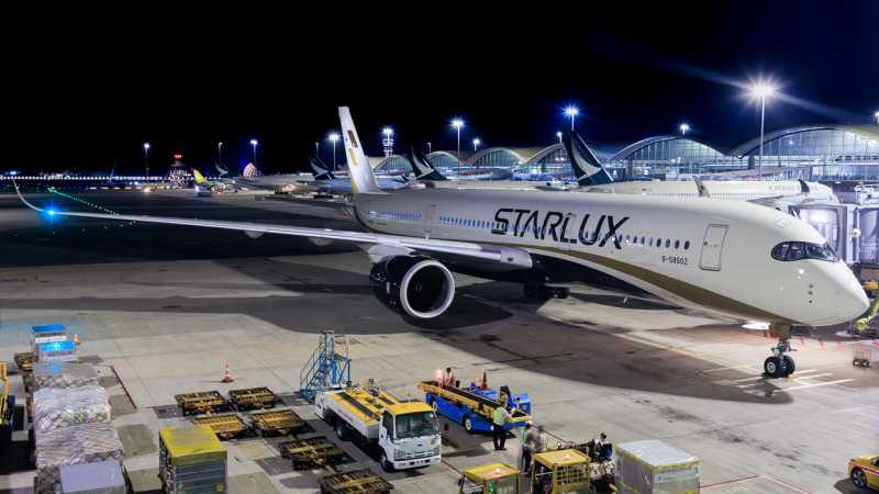 Photo of B-58502 - Starlux Airlines Airbus A350-900 at HKG on AeroXplorer Aviation Database