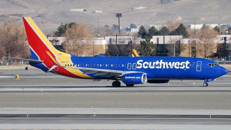 Photo of N8673F - Southwest Airlines Boeing 737-800 at RNO on AeroXplorer Aviation Database