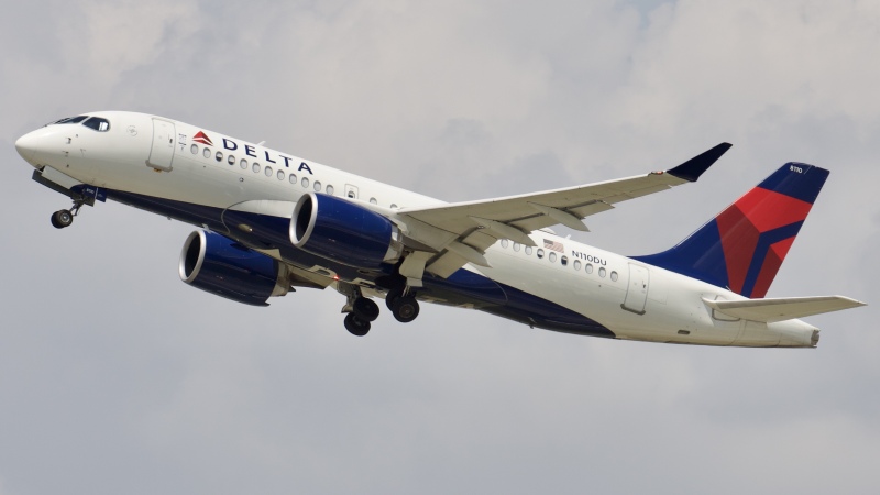 Photo of N110DU - Delta Airlines Airbus A220-100 at IAH on AeroXplorer Aviation Database