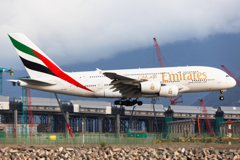 Photo of A6-EOO - Emirates Airbus A380-800 at HKG on AeroXplorer Aviation Database