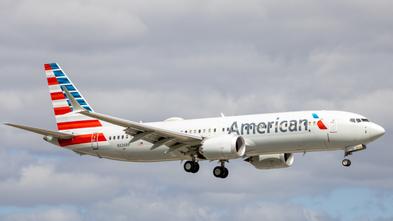 Photo of N326RP - American Airlines Boeing 737 MAX 8 at MIA on AeroXplorer Aviation Database