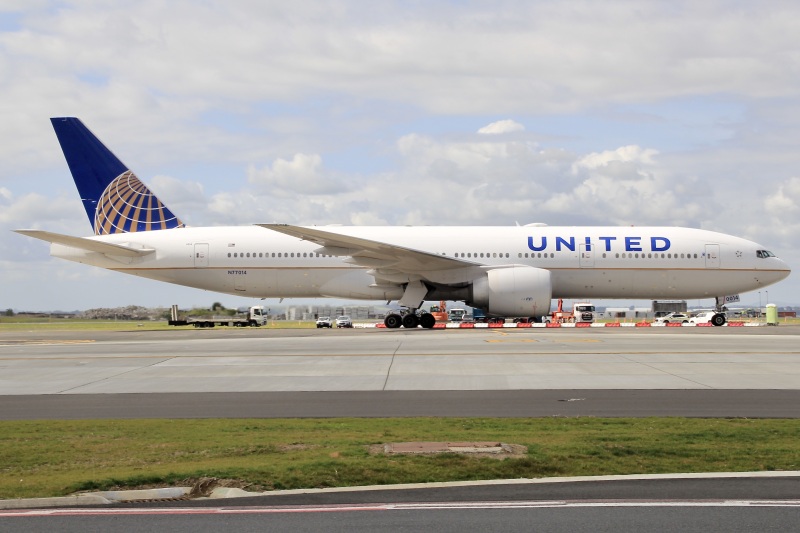 Photo of N77014 - United Airlines Boeing 777-200ER at AKL on AeroXplorer Aviation Database