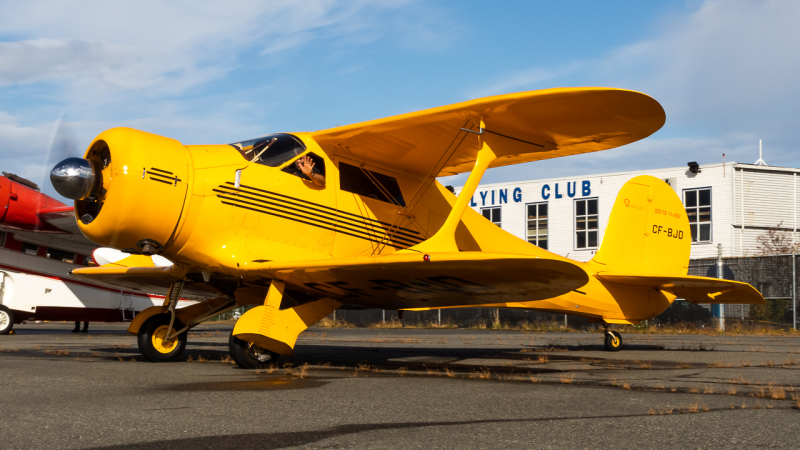 Photo of CF-BJD - PRIVATE Beechcraft D17S Staggerwing at YYJ on AeroXplorer Aviation Database