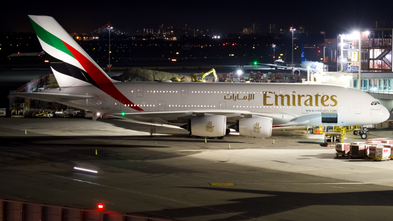 Photo of A6-EVC - Emirates Airbus A380-800 at JFK on AeroXplorer Aviation Database
