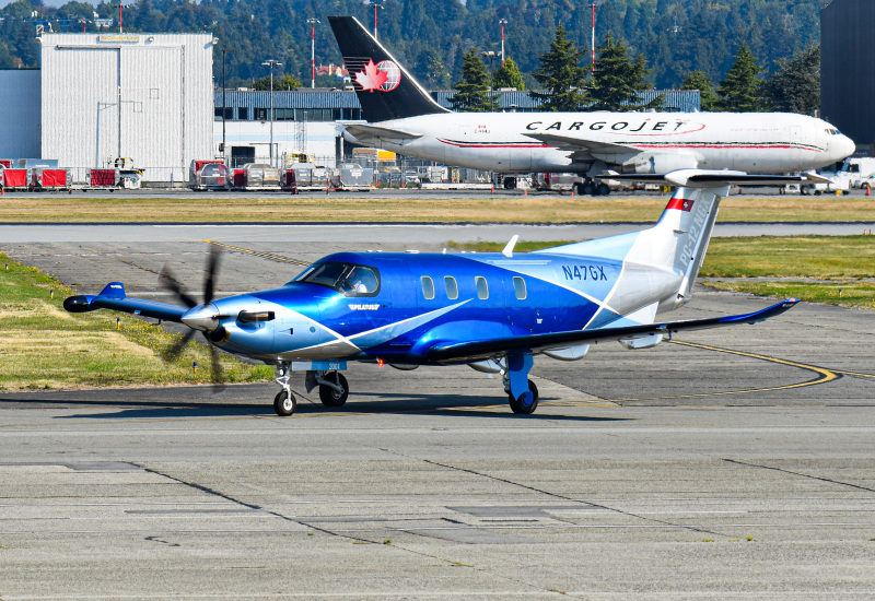 Photo of N47GX - PRIVATE Pilatus PC-12 at YVR on AeroXplorer Aviation Database
