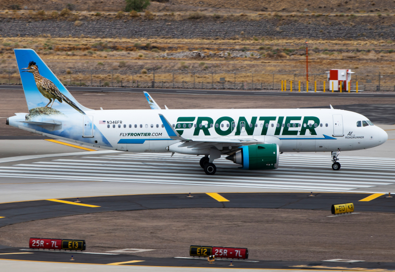 Photo of N346FR - Frontier Airlines Airbus A320NEO at PHX on AeroXplorer Aviation Database