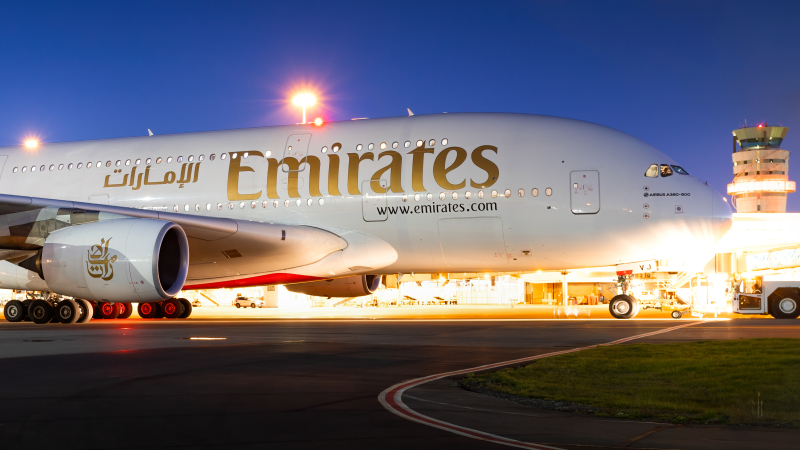 Photo of A6-EVJ - Emirates Airbus A380-800 at CHC on AeroXplorer Aviation Database