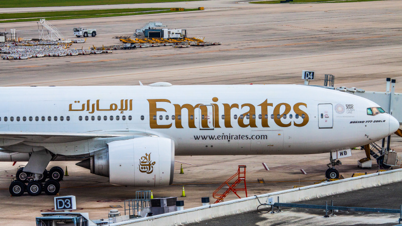 Photo of A6-EWB - Emirates Boeing 777-200LR at IAH on AeroXplorer Aviation Database