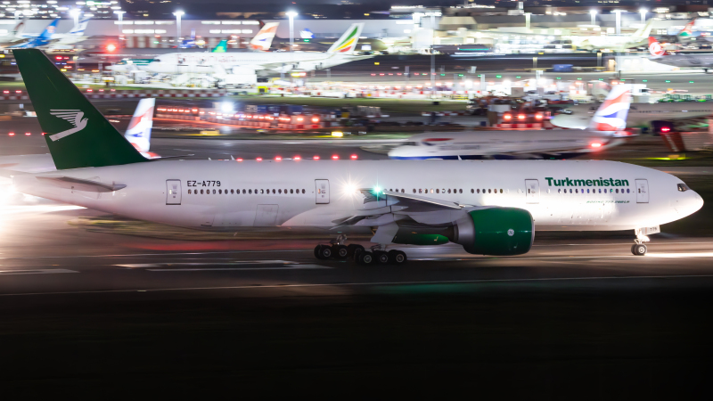 Photo of EZ-A779 - Turkmenistan Airlines Boeing 777-200LR at LHR on AeroXplorer Aviation Database