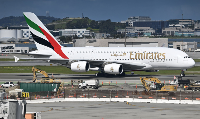 Photo of A6-EVQ - Emirates Airbus A380-800 at SFO on AeroXplorer Aviation Database