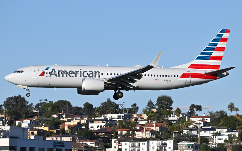 Photo of N338ST - American Airlines Boeing 737 MAX 8 at SAN on AeroXplorer Aviation Database