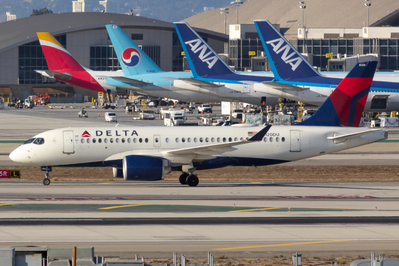 Photo of N120DU - Delta Airlines Airbus A220-100 at LAX on AeroXplorer Aviation Database