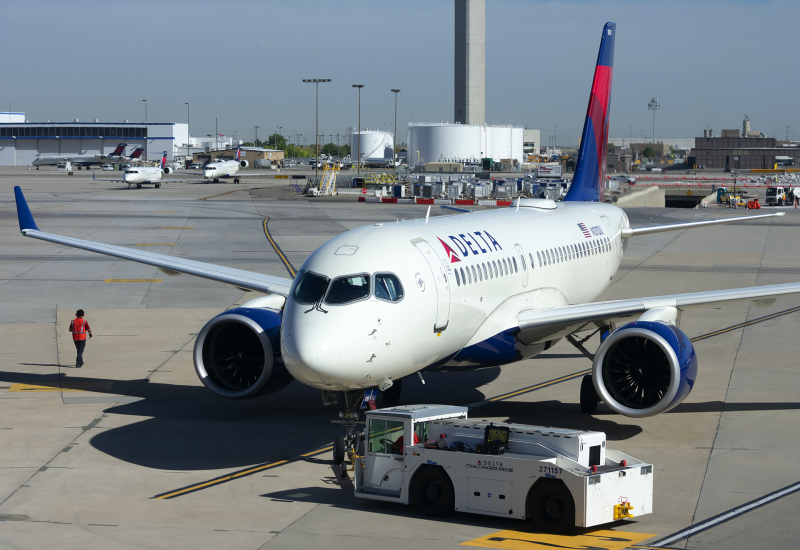 Photo of N101DU - Delta Airlines Airbus A220-100 at SLC on AeroXplorer Aviation Database