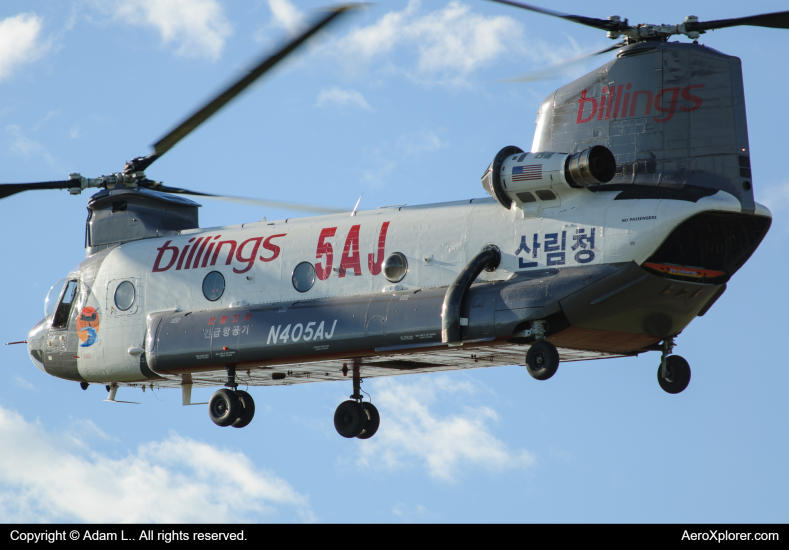 Photo of N405AJ - Billings Flying Service Boeing CH-47 Chinook at BIL on AeroXplorer Aviation Database