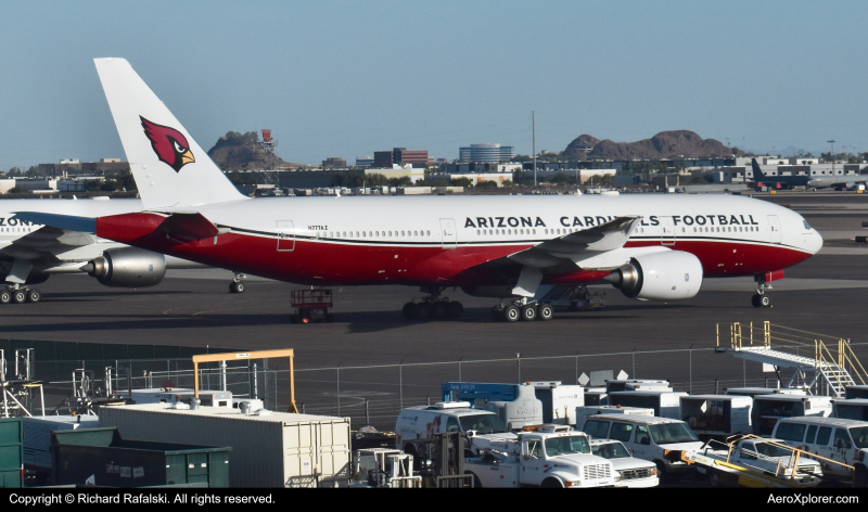 Photo of N777AZ - Arizona Cardinals Boeing 777-200ER at PHX on AeroXplorer Aviation Database