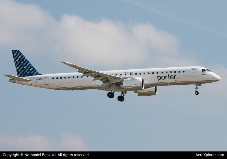 Photo of C-GKQY - Porter Airlines Embraer E195-E2 at YYZ on AeroXplorer Aviation Database