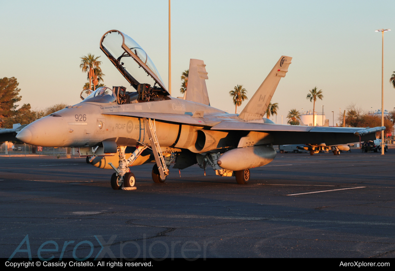 Photo of 188926 - Royal Canadian Air Force McDonnell Douglas CF-18 Hornet  at TUS on AeroXplorer Aviation Database