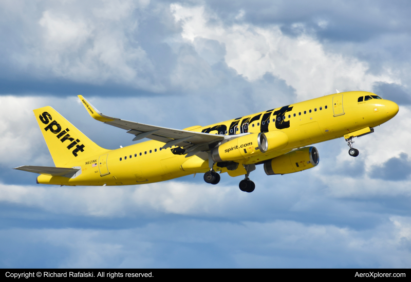 Photo of N621NK - Spirit Airlines Airbus A320 at MCO on AeroXplorer Aviation Database