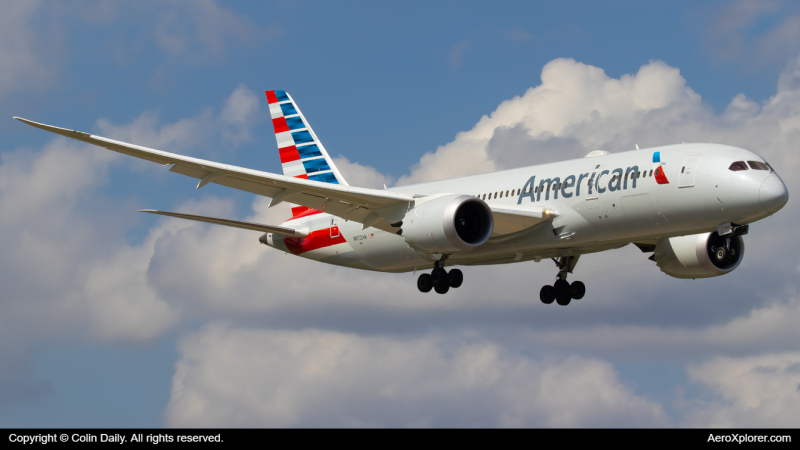 Photo of N872AN - American Airlines Boeing 787-8 at MIA on AeroXplorer Aviation Database