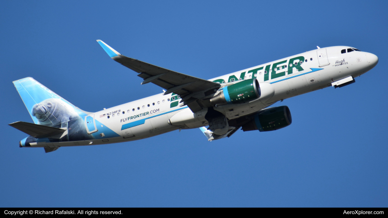 Photo of N238FR - Frontier Airlines Airbus A320 at MCO on AeroXplorer Aviation Database
